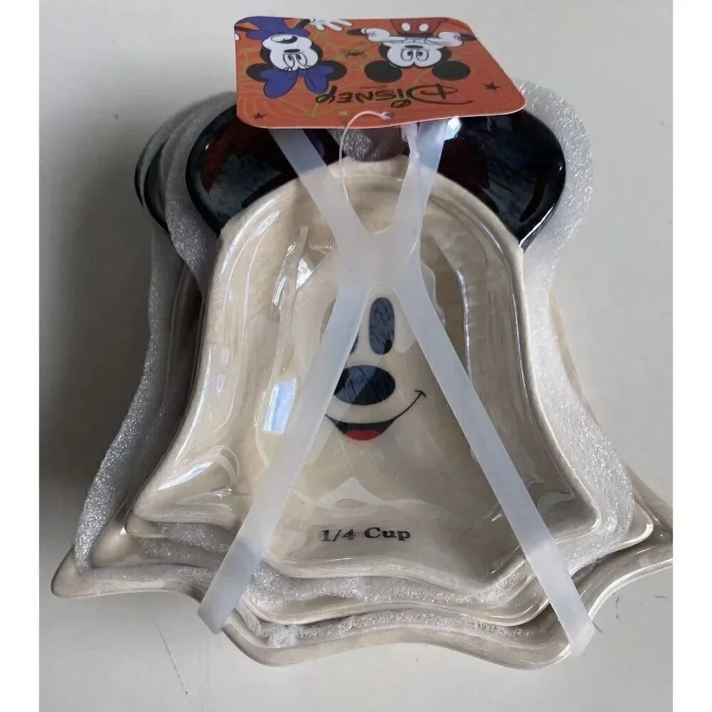 Set Of 4 Disney Mickey & Minnie Mouse‎ Halloween Ghost Iridescent Measuring Cups